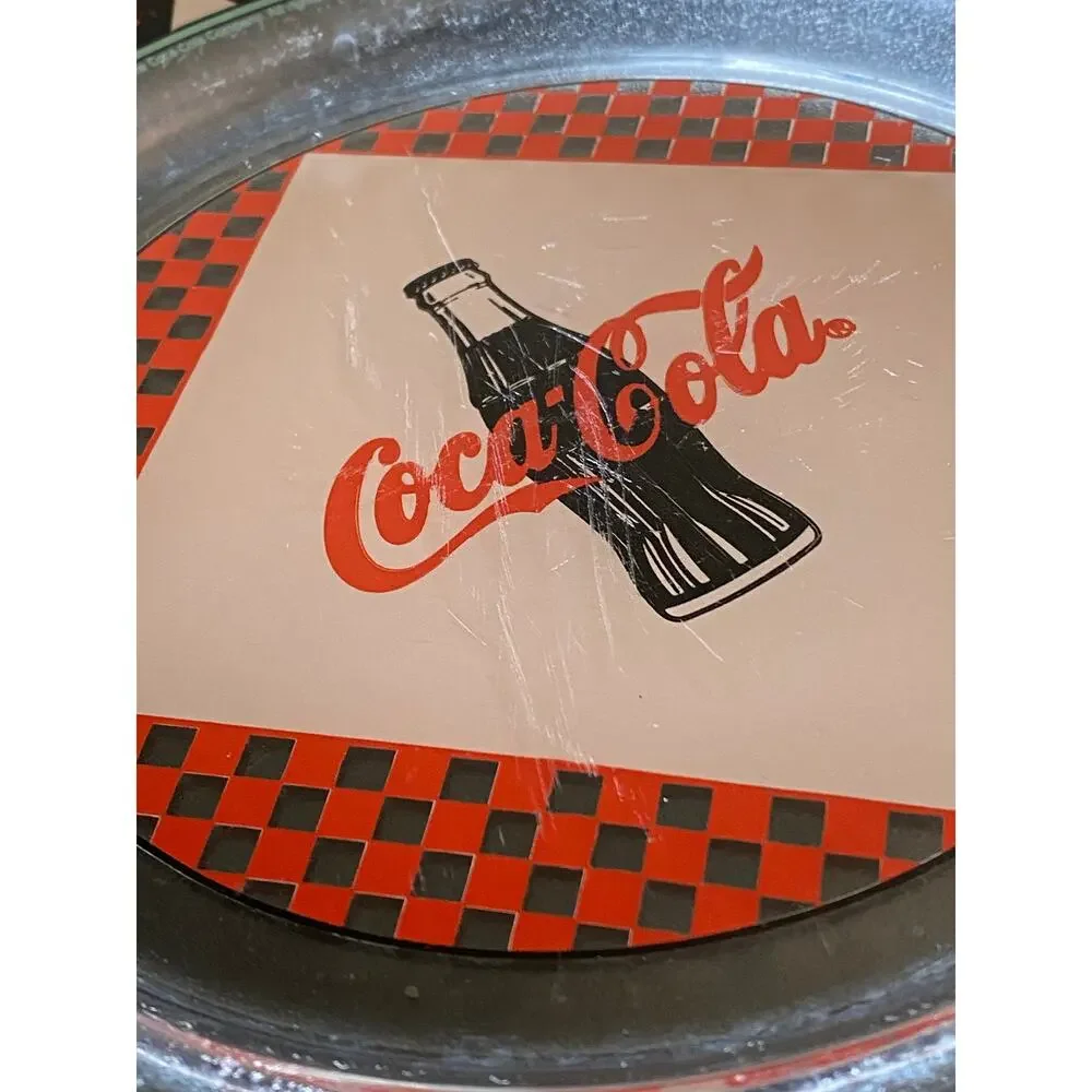 Vintage Arcoroc France Coca-Cola Glass Luncheon Plates Set of 4 9.5